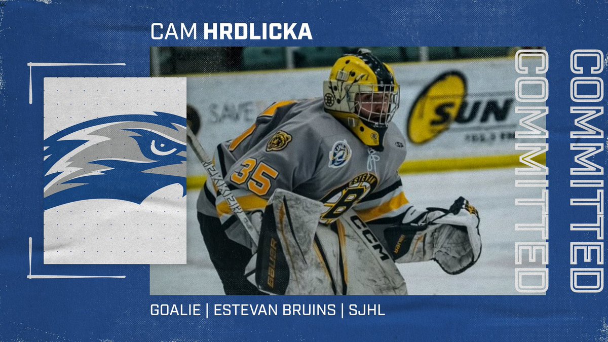 🚨COMMITMENT ALERT🚨
Let’s welcome incoming Goaltender Cam Hrdlicka to the Falcon family!

Hrdlicka, from Calgary Alberta comes to Concordia from @estevanbruins_ where he played all 3 years of junior hockey in the @sjhlhockey 

Welcome to Concordia! 

#CUW | #soarhigher