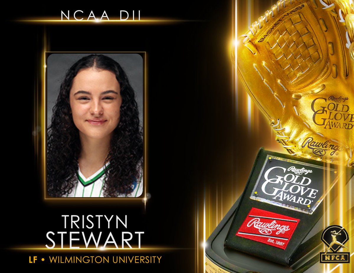 NCAA DII Rawlings Gold Glove Award Winner - LF - Tristyn Stewart 🏆 #TeamRawlings #RawlingsGoldGloveAward @NFCAorg