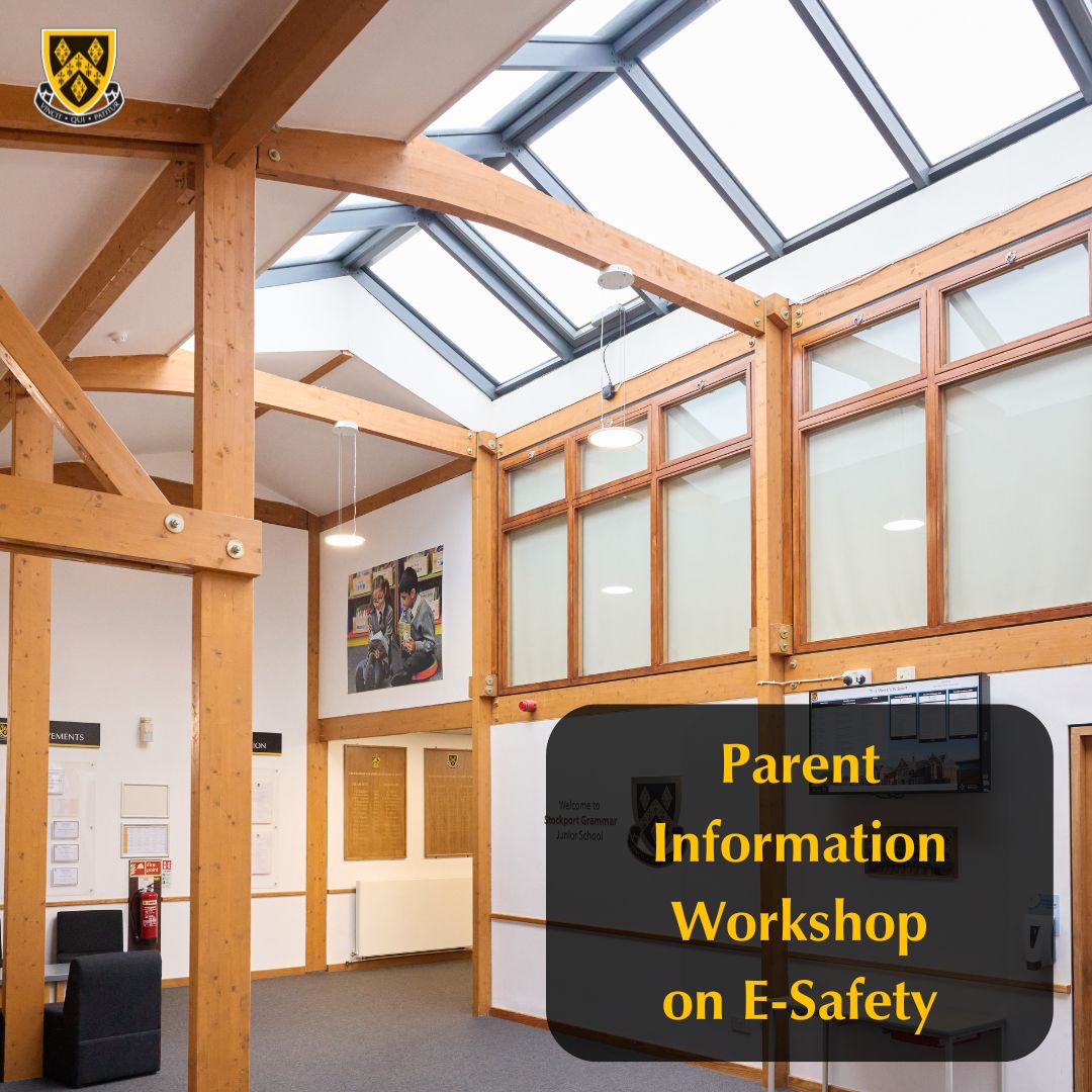 On 13 June (8.40am, Junior School Hall) the Junior School are holding a Parent Information Workshop on E-Safety. The session will give parents an insight into popular technologies & provide them with advice & resources. Email sgjs@stockportgrammar.co.uk by 7 June to confirm place