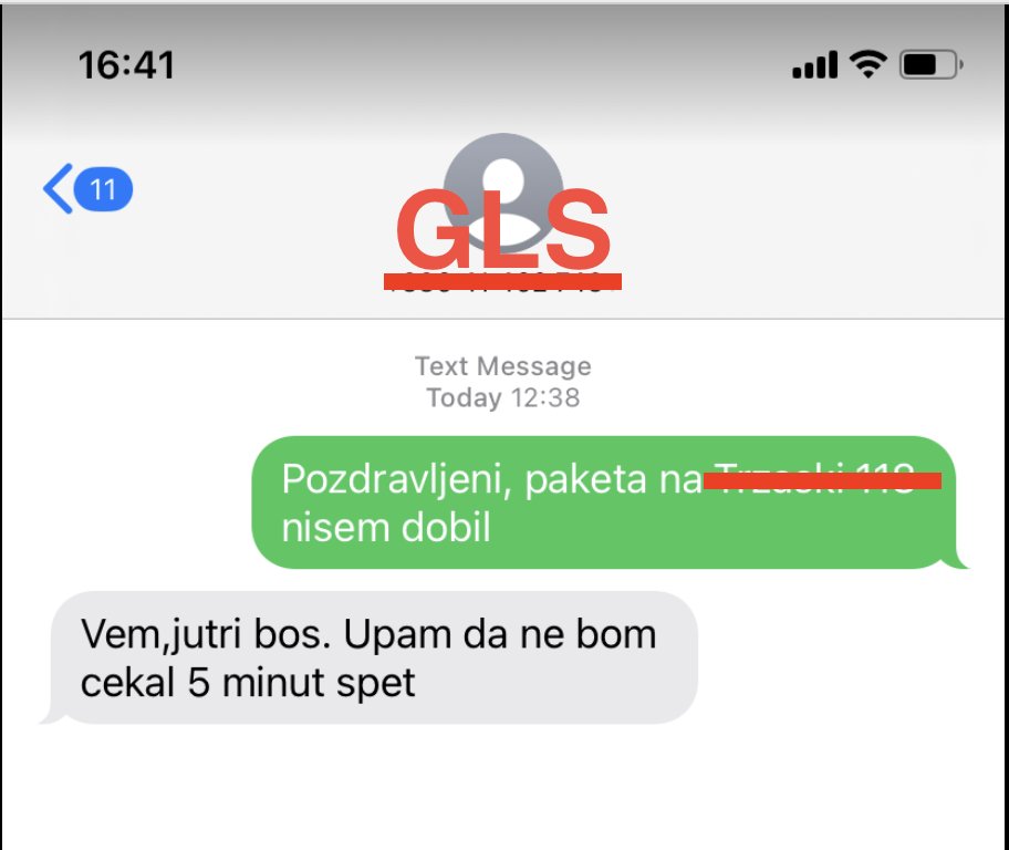 LukaBirsa's tweet photo. Ukinite vse slovenske dostavljalce paketov. Obnašajo se kot da obstajamo samo zato da skočimo, ko pokličejo. Dostava do vrat (v nadstropje) - kaj si pa domišljam? Seveda bom med sestankom skočil dol, da prevzamem paket. Komunikacija na ti je standard, nesramnost serijska. #GLS https://t.co/ugM31o0Uw3