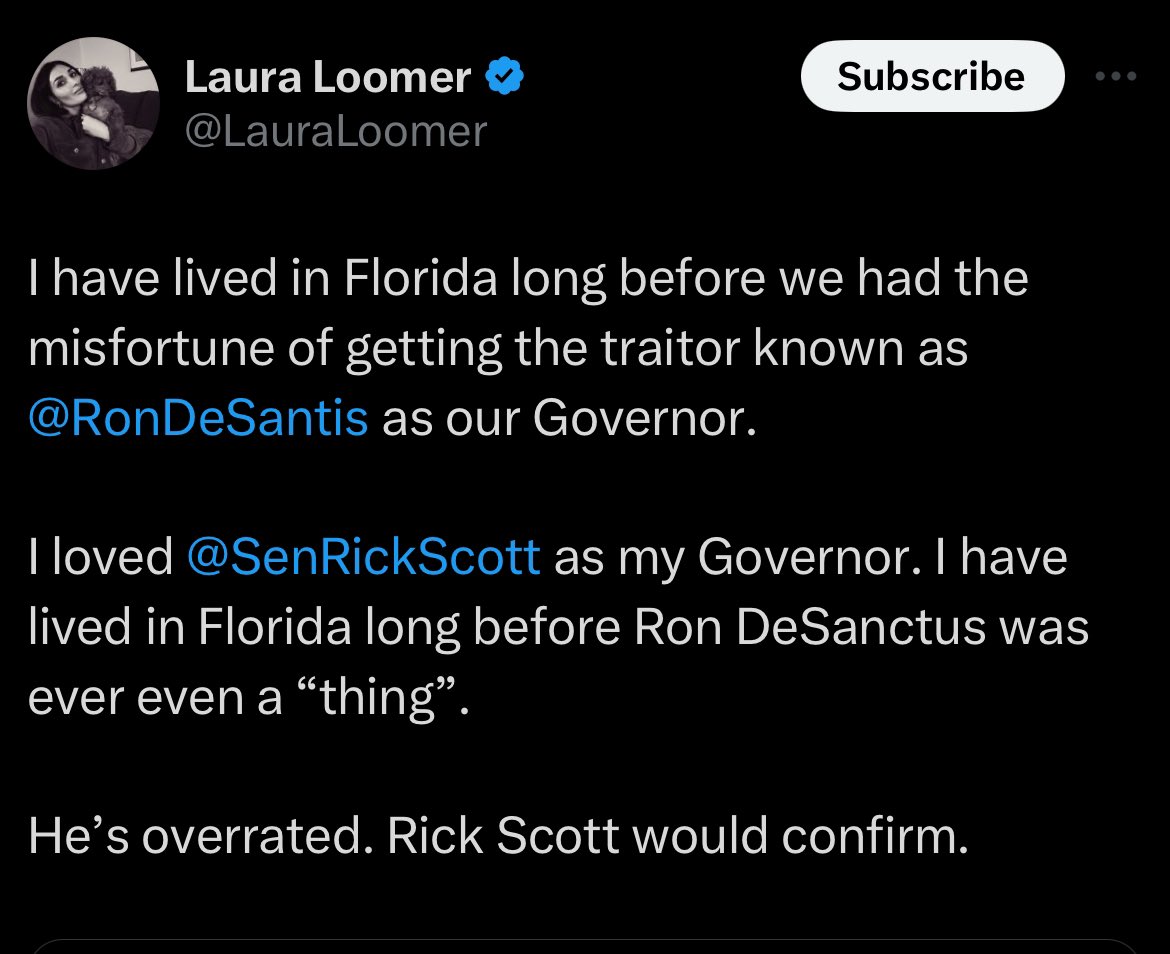 DeSantis is objectively one of the most successful governors in modern American history, whether it comes to paying down debt, bringing crime down to a 50 year low, making Florida #1 in education, the list goes on. But none of that matters because he dared run against a