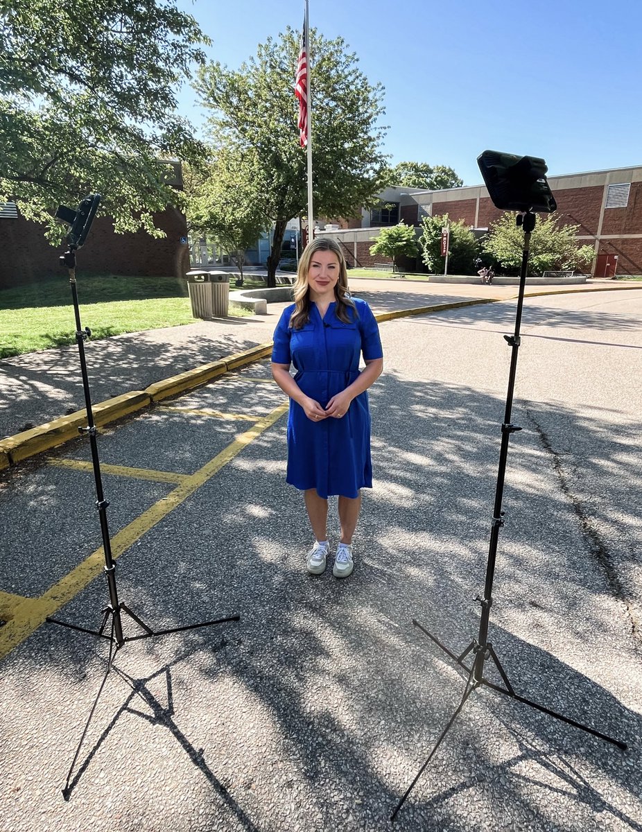 Went back to my old stomping grounds to film a segment for my hour-long education special airing on Monday at 4 pm on @NBC10. 👏🏼 Go Avengers! @EGHSAvengers
