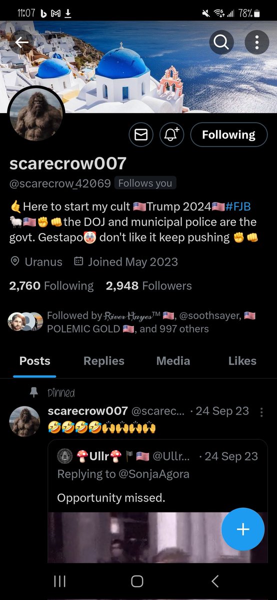 I wanna shout out @scarecrow_42069! You should follow him! When I was a smaller account, we used to fight libtards together in the comments daily. I miss when I had time for that 😅😜 #thursdayvibes