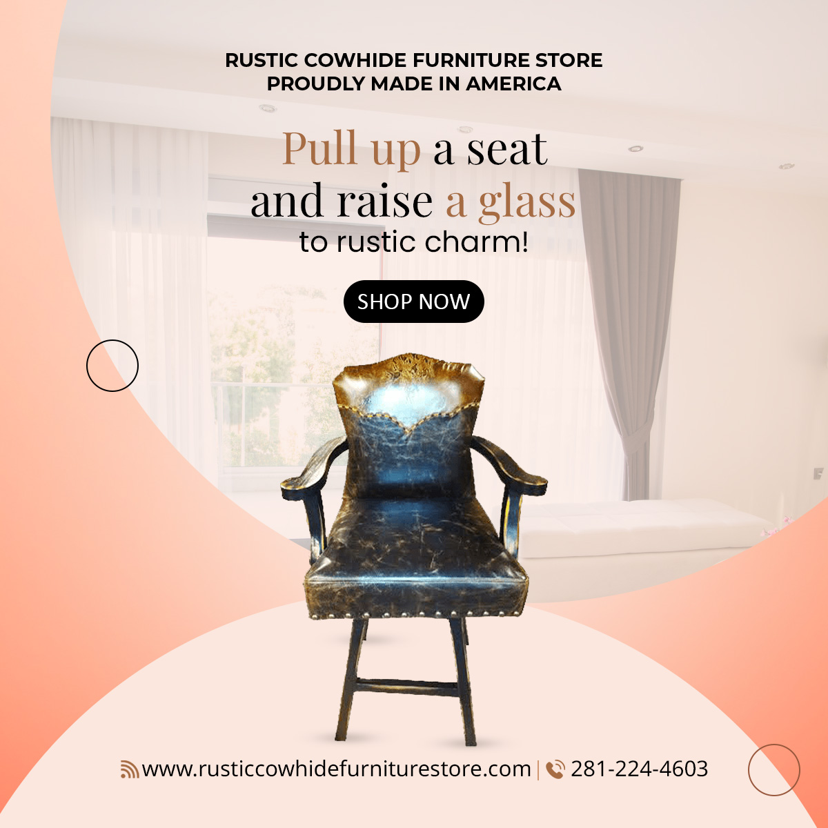 DannyPrinc72838's tweet image. Elevate your bar area with our Rustic Bar Stools! Crafted with quality materials and timeless design, these stools add warmth and character to any space.  Shop Now: rusticcowhidefurniturestore.com/country-wester… #BarStoolStyle #RusticCharm #CheersToThat #HomeBar #RusticLiving