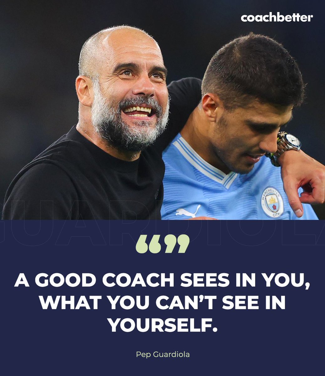 🗣️ “A good coach sees in you, what you can’t see in yourself.” - Pep Guardiola. Do you agree? 🤔 #pepguardiola