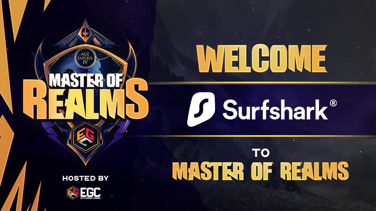 Our latest AOE IV Major, the $25,500 'Master of Realms' is only 48 hours away!

What a great moment to welcome back the greatest supporter of AOE IV esports, <a href="/surfshark/">Surfshark</a>! 

Get up to an 86% discount AND 3 months free when you purchase via EGCTV! surfshark.com/influencer/EGC…