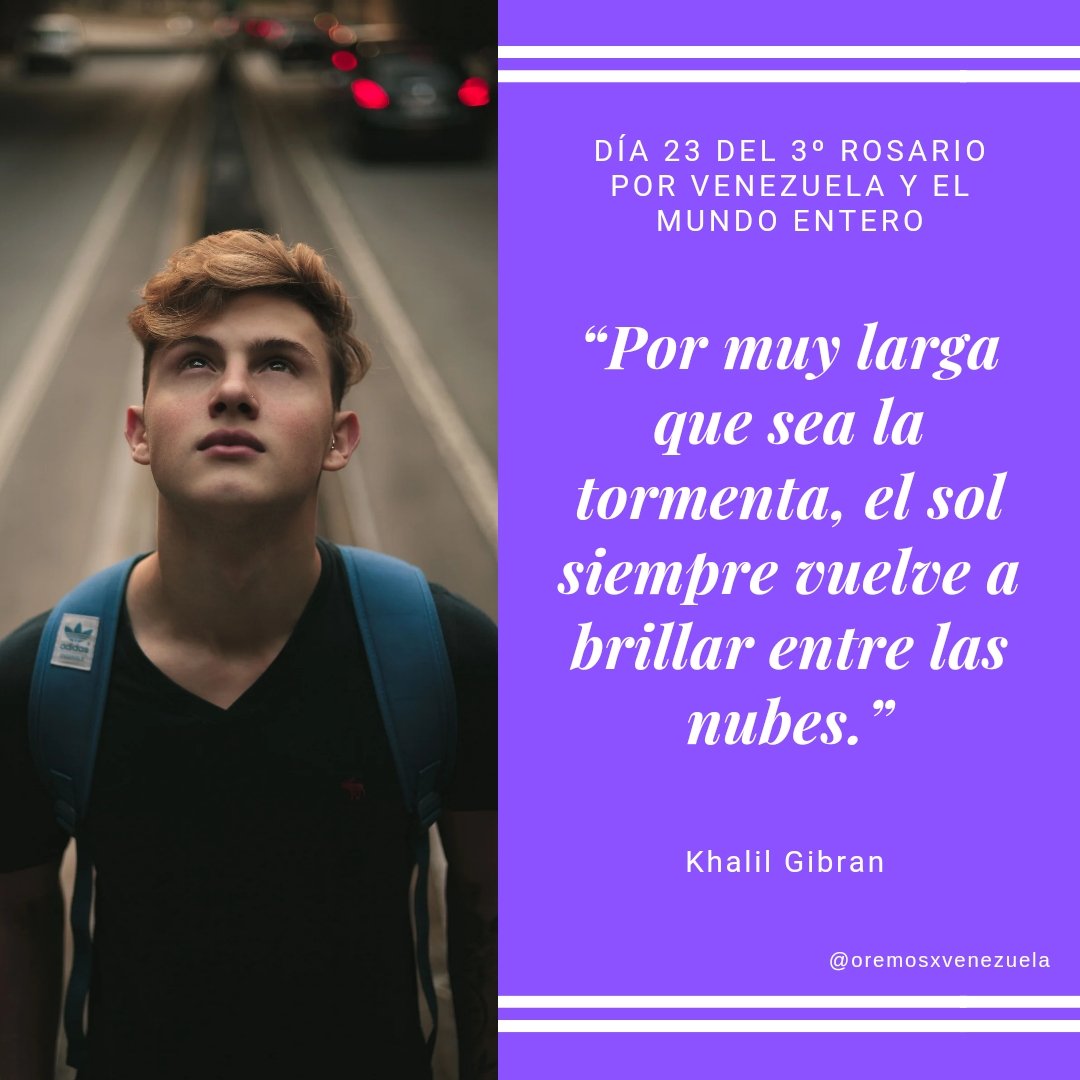 A pesar de las adversidades, tengamos siempre esperanza.

🙏Únete al 3° Rosario por Venezuela y el Mundo Entero a las 10:00 PM/22:00, hora de tu país o ciudad donde te encuentres en ese momento con tu familia o comunidad.

#oremosporvenezuela 
#oremosporelmundoentero