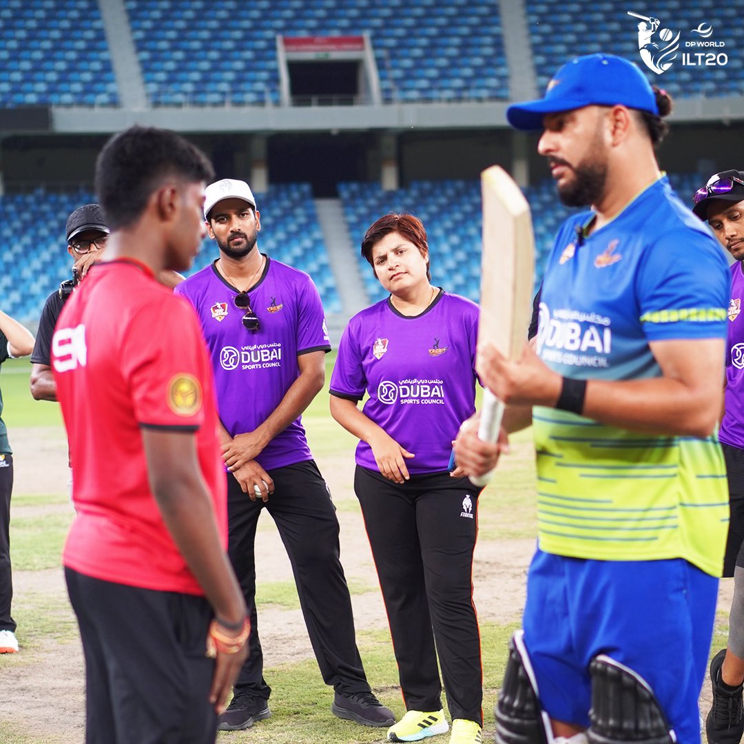 Cricketing greats mentor youth at YSCE High-Performance Camp supported by #DPWorldILT20. Read More: ilt20.ae/#/news-descrip… #AllInForCricket