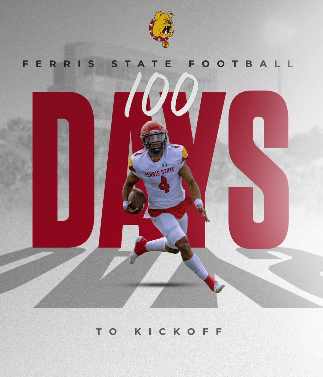Ferris Athletics (@ferrisathletics) on Twitter photo Bulldog Football kicks off the 2024 season in less than 100 days at Pittsburg State! Go Bulldogs! <a href="/FerrisFootball/">Ferris St. Football</a> Bulldog Football kicks off the 2024 season in less than 100 days at Pittsburg State! Go Bulldogs! <a href="/FerrisFootball/">Ferris St. Football</a>