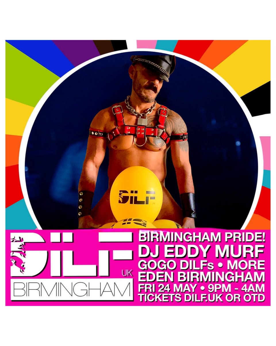 If you’re coming to the Birmingham Pride this weekend we have something special planned for you DILF is at Eden Bar on Friday night!! Come join me!! 
Tickets are still available!! 

dilf.uk/events/dilf-bi…