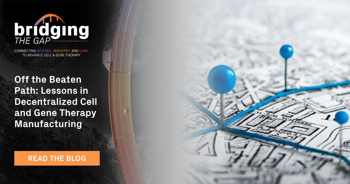 Discover how decentralized manufacturing is reshaping the landscape of cell and gene therapy development in this blog capturing insights from our Bridging the Gap webinar series.

hubs.ly/Q02xHYJD0
#CellTherapy #GeneTherapy #Innovation #WebinarSeries