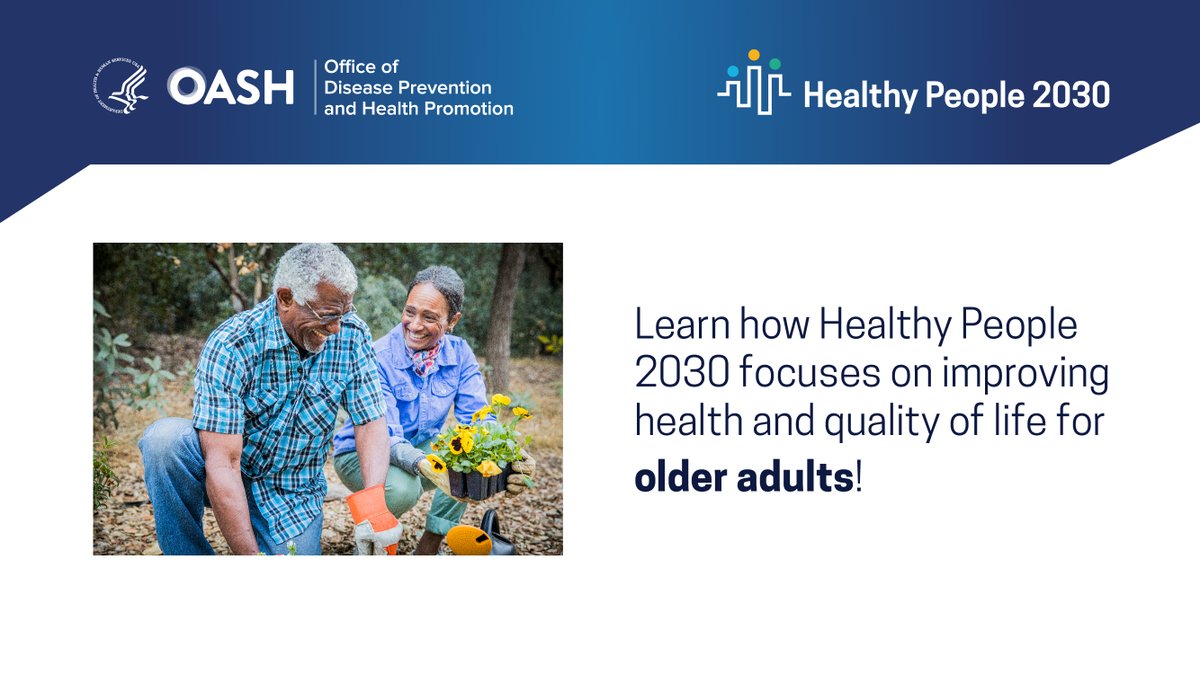 Social determinants of health have a big impact on our health and well-being as we age. Learn how you can support #OlderAdults with our Healthy People 2030 #SDOH resource! health.gov/our-work/natio… #HP2030