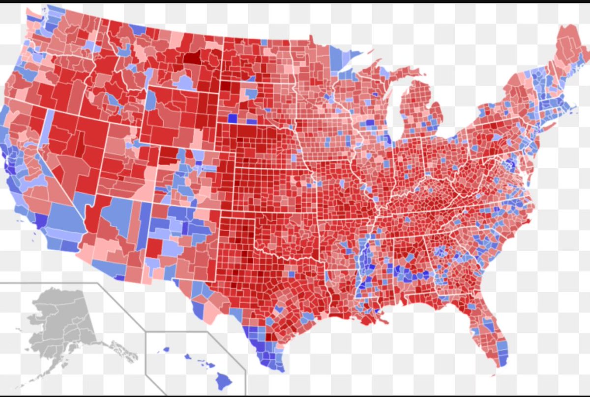 Why are democrats clustered in big population centers, but not in rural and smaller towns?