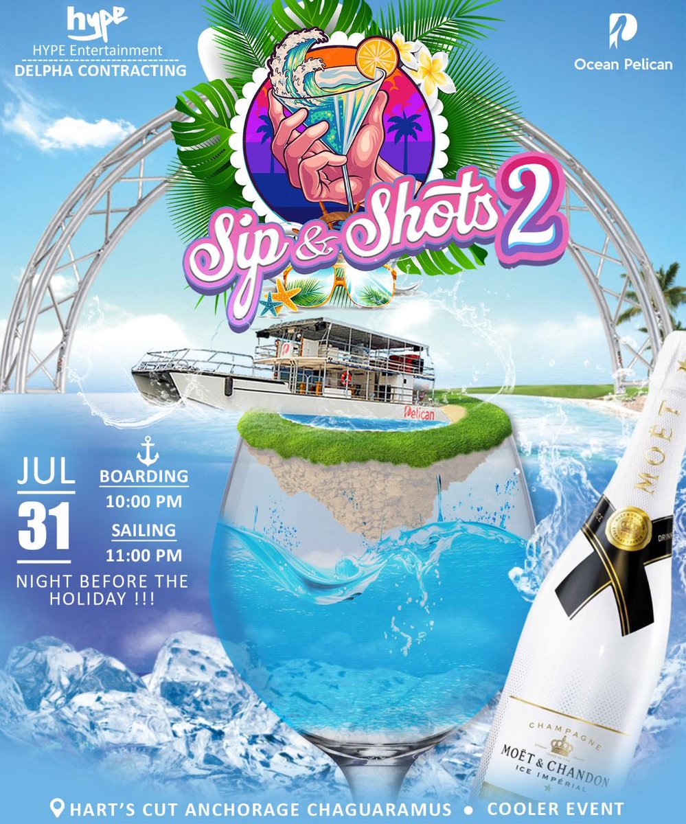 noelthomas18's tweet photo. Sip &amp; Shots 2 on board Ocean Pelican 31st July Night Before the Holiday #OceanPelican #Sip&amp;Shots #beachride #hypeentertainment #delphacontracting https://t.co/UXBaSlGzox