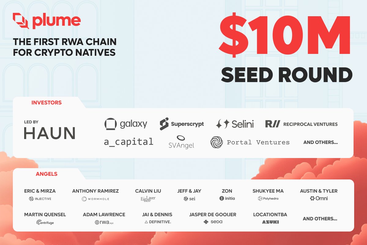 Attention all Plume Goons🫡 We're super excited to announce our $10M seed round led by @HaunVentures, with support from @galaxyhq, @Superscrypt, @SeliniCapital, @recvcx, @PortalVentures, @svangel, a_capital, and more! 🧵