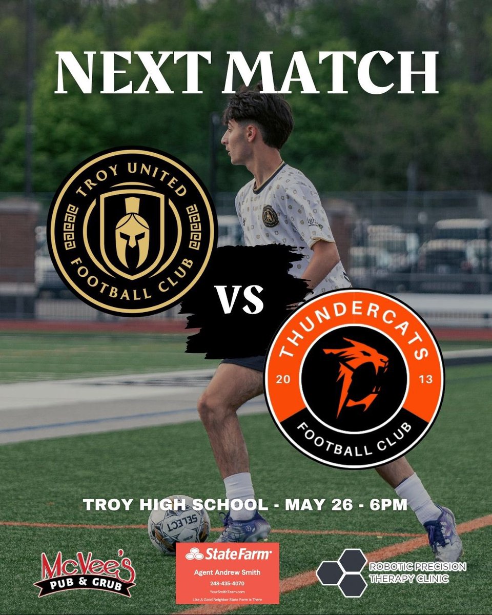 troyunitedfc's tweet photo. Come out and support Troy United as they host Thundercats FC at home this Sunday for the @midwestpl! 

🏟️ Troy High School
📆 May 26th, 2024
⏰ 6pm
🎥 Live Stream
🎟️ $8 entry
#UpTheTroy https://t.co/aHlTKktbIP