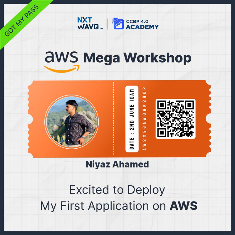 OfAnu20481's tweet photo. Thank you for joining us. In this week's NXtwave, one new mega-workshop will be announced on Sunday. The workshop is about Amazon Web Services.I also got an entry pass for the AWS workshop.

#nxtwave #nxtwavwccbp #53dayscode #google #amazon #zoho #Meta #mncjobs https://t.co/YuR4inzfm1