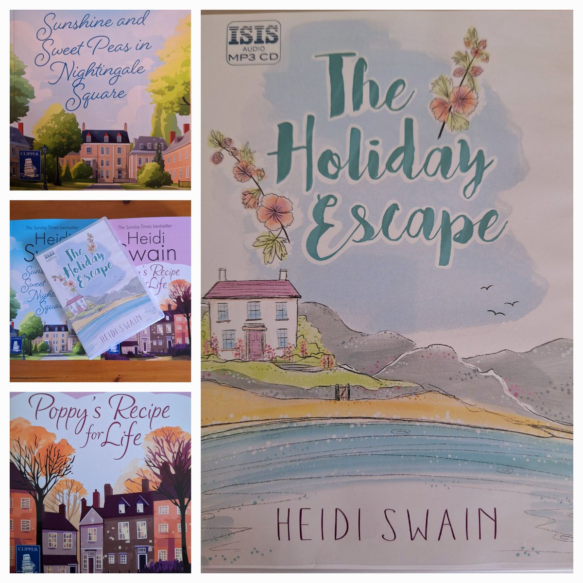 The most beautiful #bookpost! Large print editions of #SunshineandSweetPeas and #PoppysRecipeforLife AND the audio of #TheHolidayEscape! I'm going to launch a giveaway featuring these in the summer, so keep an eye out for #newsletters and #blogposts! 📖💗📖💗📖💗📖💗📖
