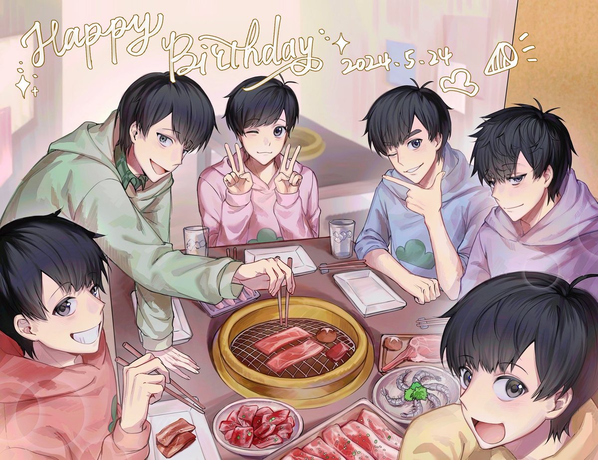una_0022's tweet photo. ✨Happy Birthday!!✨
❤️💙💚💜💛💗

#おそ松さん 
 #松野家6つ子誕生祭2024 https://t.co/QhJYCcHrza