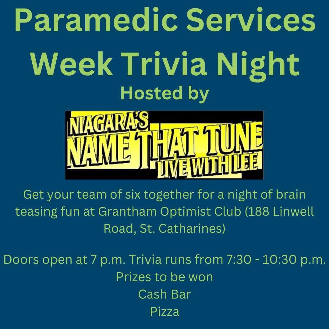 Hey trivia fans!! Don’t forget to sign up for some laughs, food and prizes with a cash bar for a great night out. Contact bryce.brunarski@niagararegion.ca to sign your team up now! 👏🏼