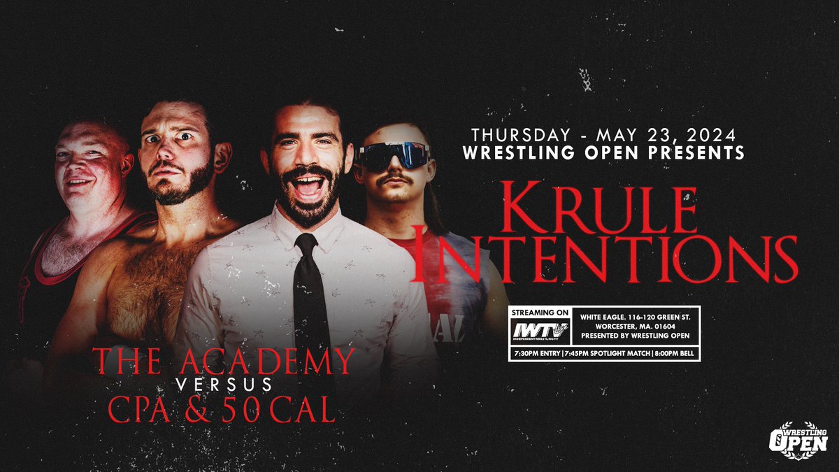 BREAKING: The Pacific Northwest invasion goes down tonight! Get ready for the debut of The Academy and, well, we hope you like poetry… You’ll have to stream on @indiewrestling or come to Worcester to see what we mean! #WrestlingOpen