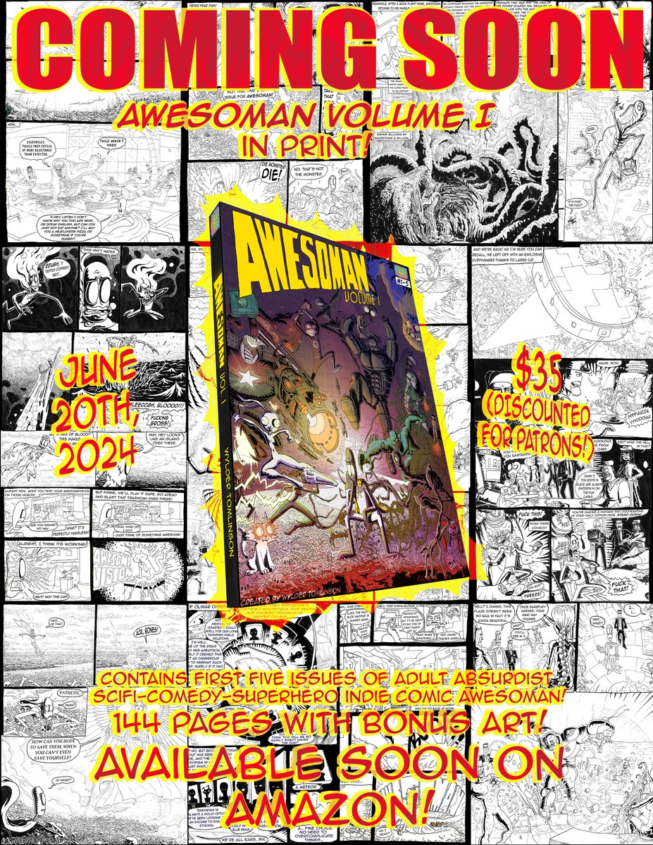 Awesoman Vol. I arriving June 20th!
#comics #indiecomics #Awesoman #AwesomanVol1 #comicart #amazonkdp #selfpublishing #poster #comicposter #comicbook #comicbookart #omniscomics #indiecomic #comicbooks #hype
