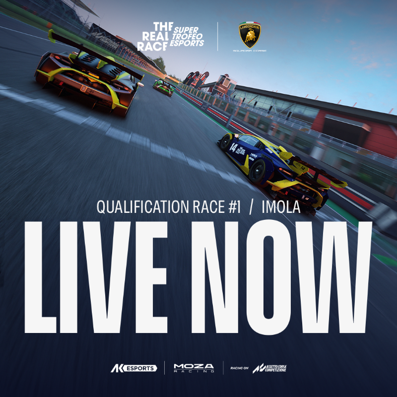 The first Real Race Super Trofeo Esports live stream is now underway! Tune in at lam.bo/Esports_Race_1… Racing on @AC_assettocorsa Competizione #Lamborghini