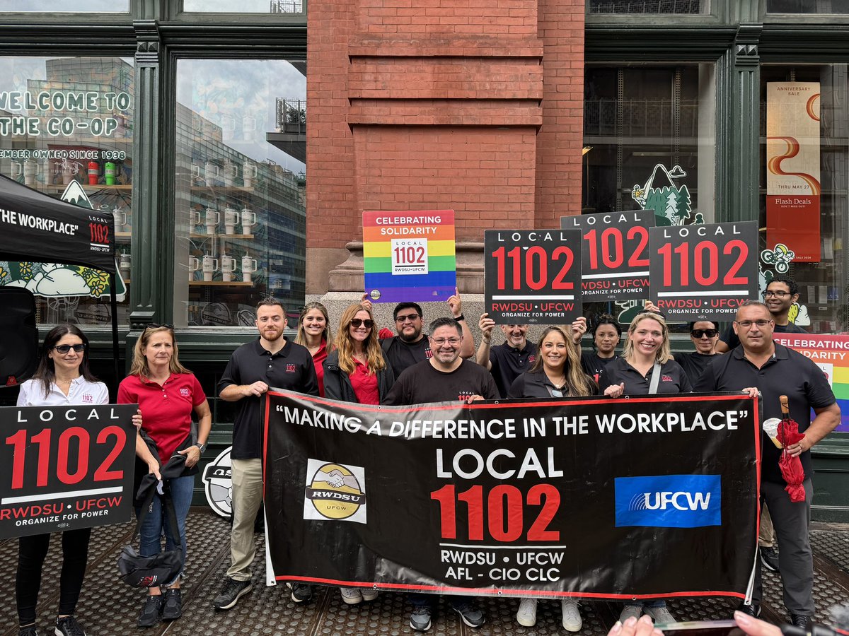 HAPPENING NOW: Local 1102 representatives at REI Solidarity Rally