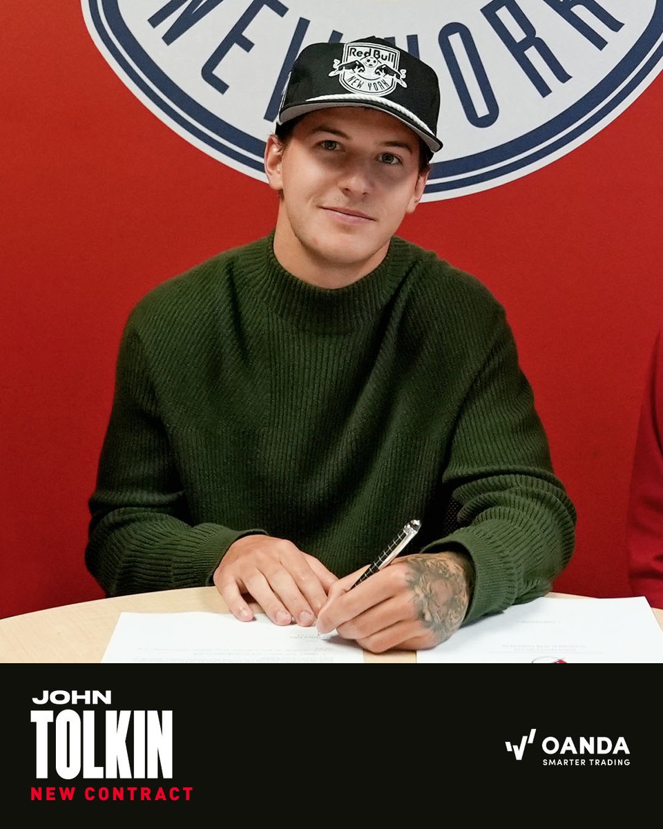 NewYorkRedBulls's tweet photo. Three letters on the dotted line: J M I ✍️
 
We’ve re-signed John Tolkin to a new MLS contract. 
 
#RedRunsDeep 🔴 @OANDA https://t.co/7neLyFOgDZ