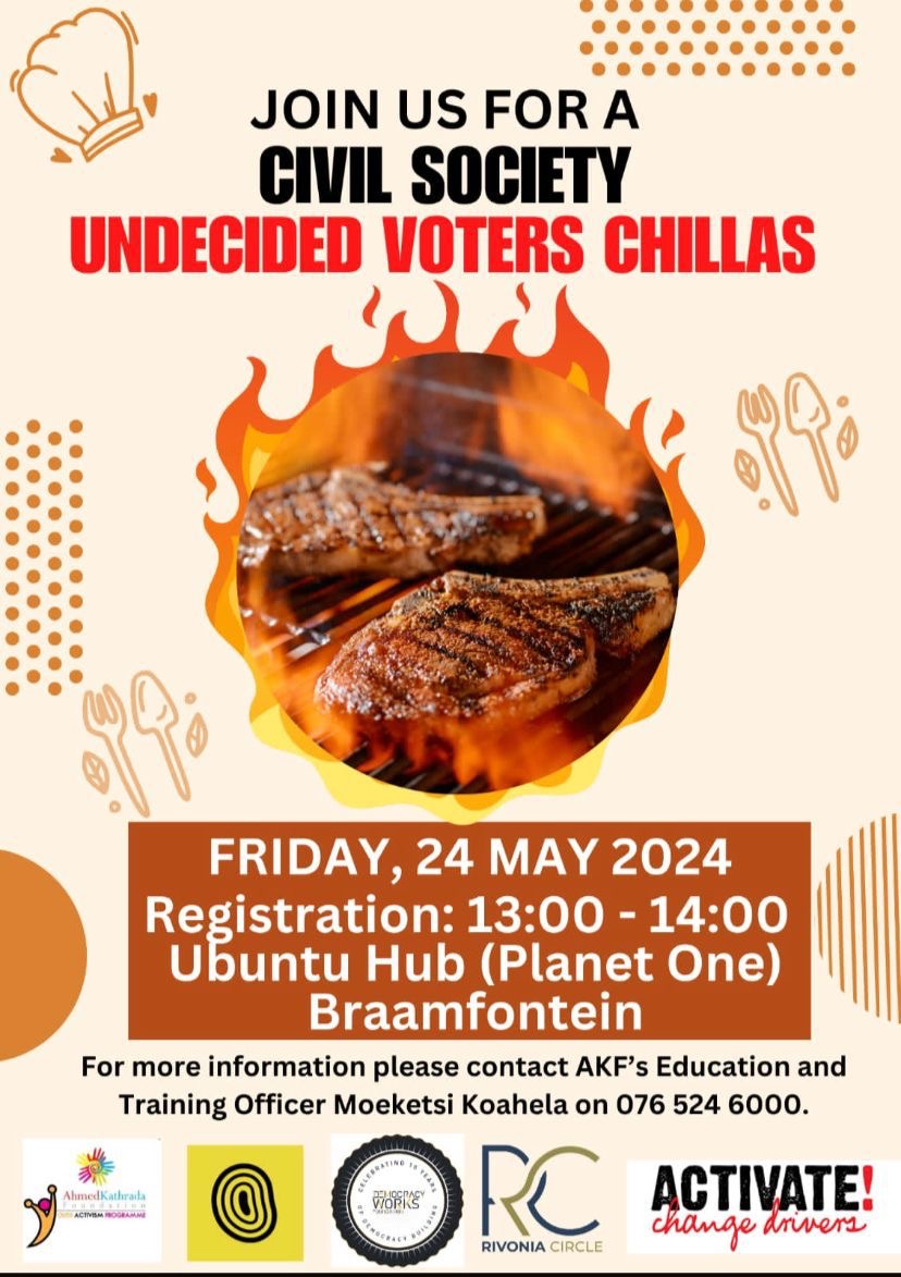 rivonia_circle's tweet photo. Tomorrow we will be at the Undecided Voters Chillers with young people from various communities and backgrounds to watch the 'We the Voters' documentary and have voter-to-voter conversations in the lead-up to the elections.

#WetheVoters #VoterConversations #PowertoAct https://t.co/qCCdmyOpUK