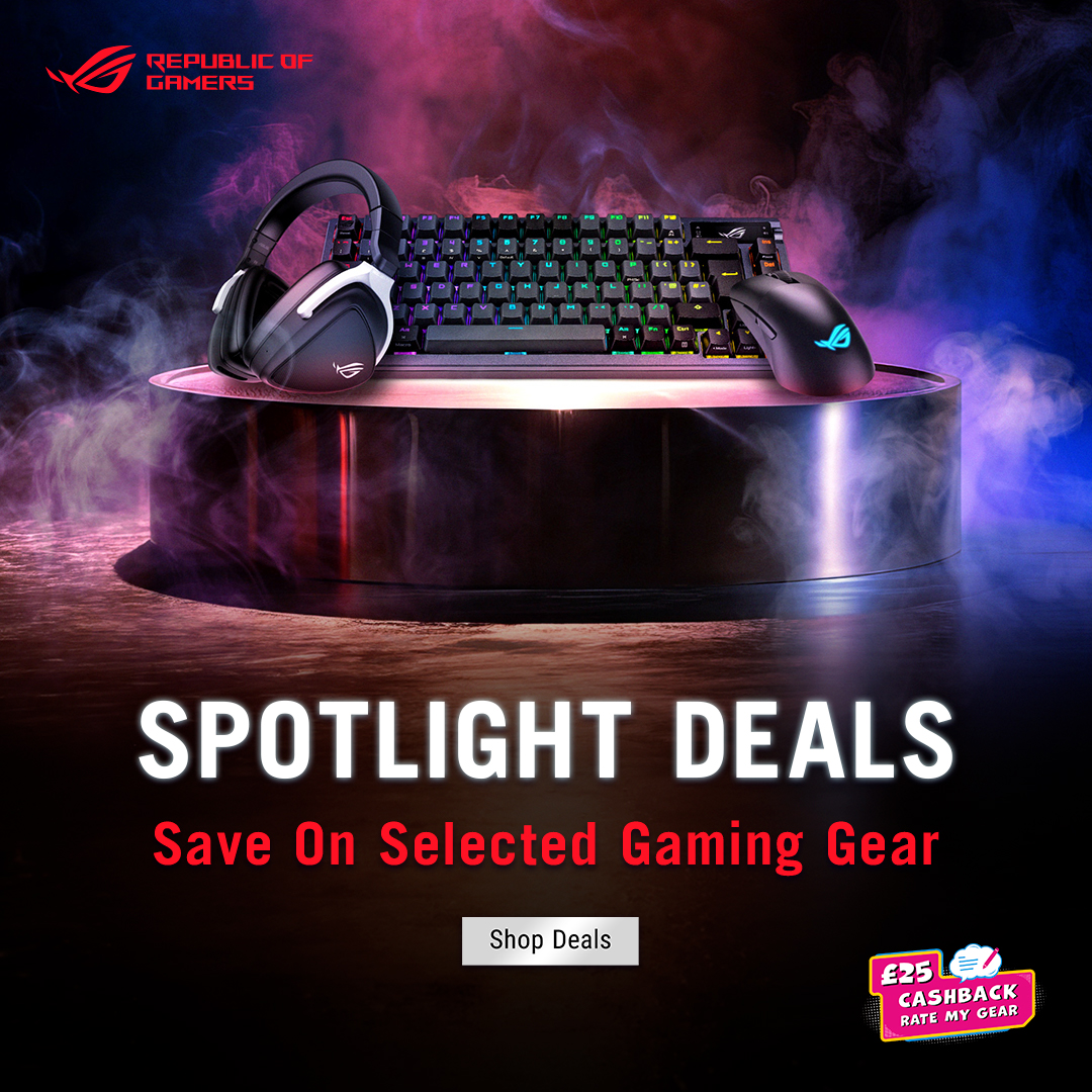 Treat yourself to some new gear with these incredible Spotlight Deals from ASUS! ✨ Whatever you're looking for, these deals have you covered. ✨SHOP NOW > tinyurl.com/mxdwkx9k @asus @asus_roguk #gamingsetup #gamergirl #gamingpc #pcgaming #gaming #asus #graphicscard