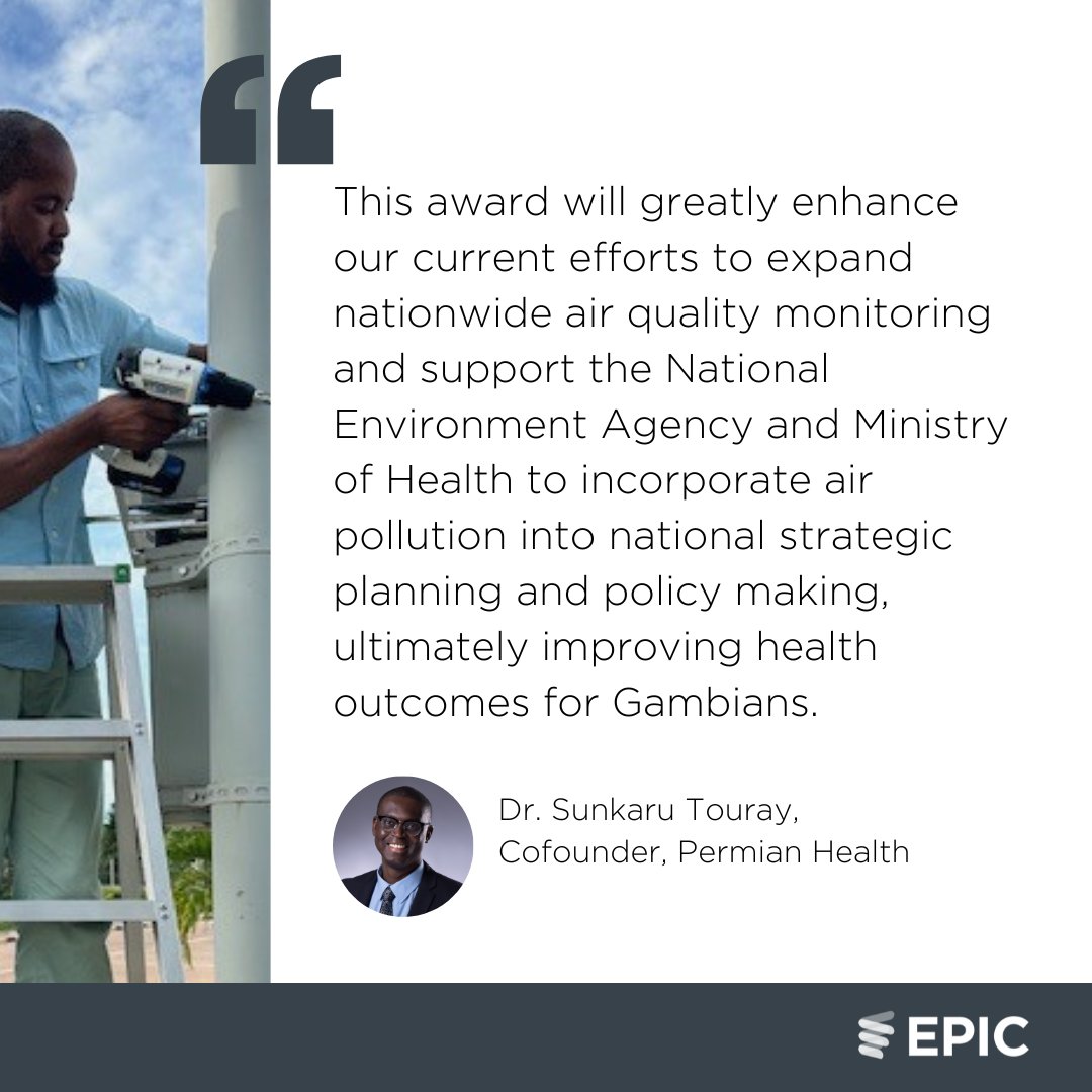 EPIC Air Quality Awardee Spotlight: The Gambia

The grant will support establishing and scaling the first real-time PM2.5 monitoring network in the Gambia and will provide access to fully open data. 

More from <a href="/permianhealth/">@PermianHealth</a>: bit.ly/3KaUPtx