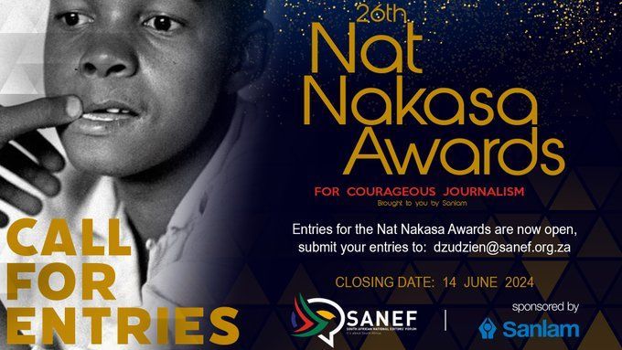 🇿🇦 @SAEditorsForum is now accepting nominations for the 26th Nat Nakasa Awards for courageous journalism, focusing on stories published (print/online) or broadcast between June 2023 and June 2024. Deadline: June 14. buff.ly/3K9OTBh