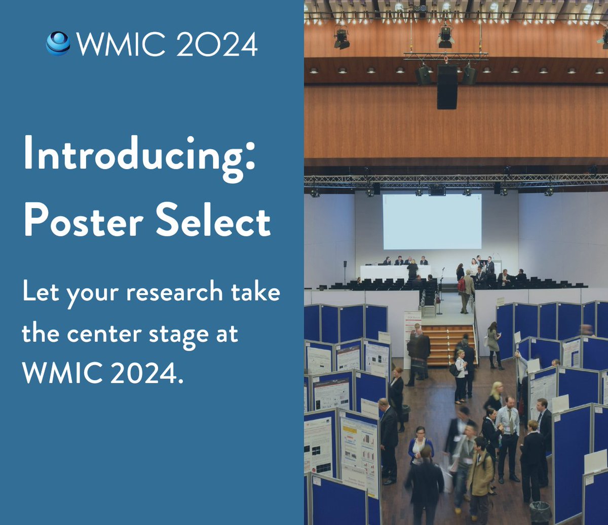 Poster Select at #WMIC2024 offers an exciting opportunity for poster presenters to deliver concise, high-impact 1-2 minute spotlight talks at the start of each poster session. Submit your abstract now, wmis.org/abstract-guide…, for a chance to showcase your work globally!