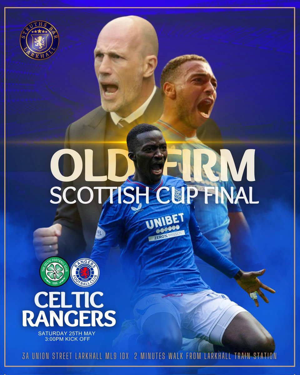 StruthsBar's tweet image. The battle is nearly upon us and what a day and night we have lined up 👇😲

3pm: Old Firm Scottish Cup Final Live 

5pm: Carolann signing all your favourite and hosting our karaoke 

We look forward to welcoming you to #struthsbar #larkhall

We are operating a first come first…