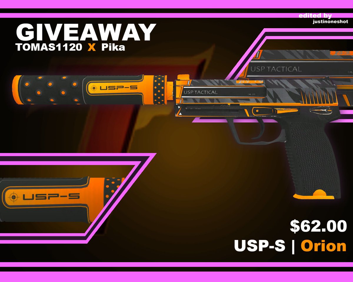 🔥 CS2 GIVEAWAY 🔥

🎁 USP-S | Orion MW ($62)

➡️ TO ENTER:

✅ Follow me & @PikaGambles
✅ Retweet
✅ Follow on kick.com/pikagambles (show proof)

⏰ Giveaway ends in 5 days!

#CS2 #CS2Giveaway #CS2Giveaways