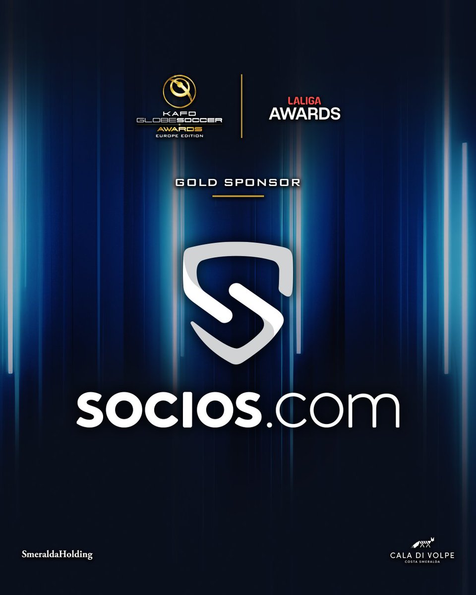 Globe_Soccer's tweet photo. We are thrilled to announce that @Socios is a Gold Sponsor for the KAFD Globe Soccer European Awards ⚽️🗣️
Dive into the experience at https://t.co/xM5EyCXaaV
Thank you #Sociosdotcom for your support! 🤝
#BeMoreThanAFan #RewardYourPassion https://t.co/8MkmUHr7zT