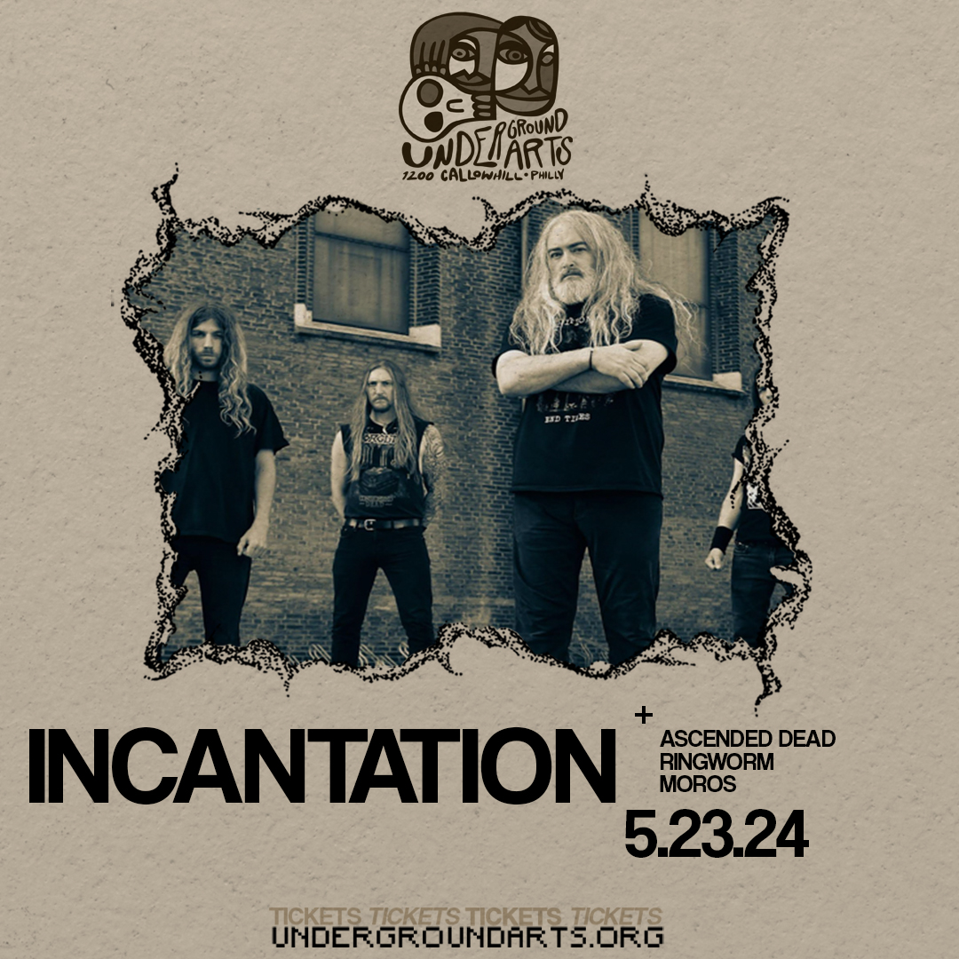 **Tonight @ UA** Prepare for a night of brutal metal! @Incantation666 is tearing up the stage tonight with special guests Ringworm, MOROS, and Ascended Dead ⚔️ - Tickets online + at the door: link.dice.fm/UA_INCANTATION