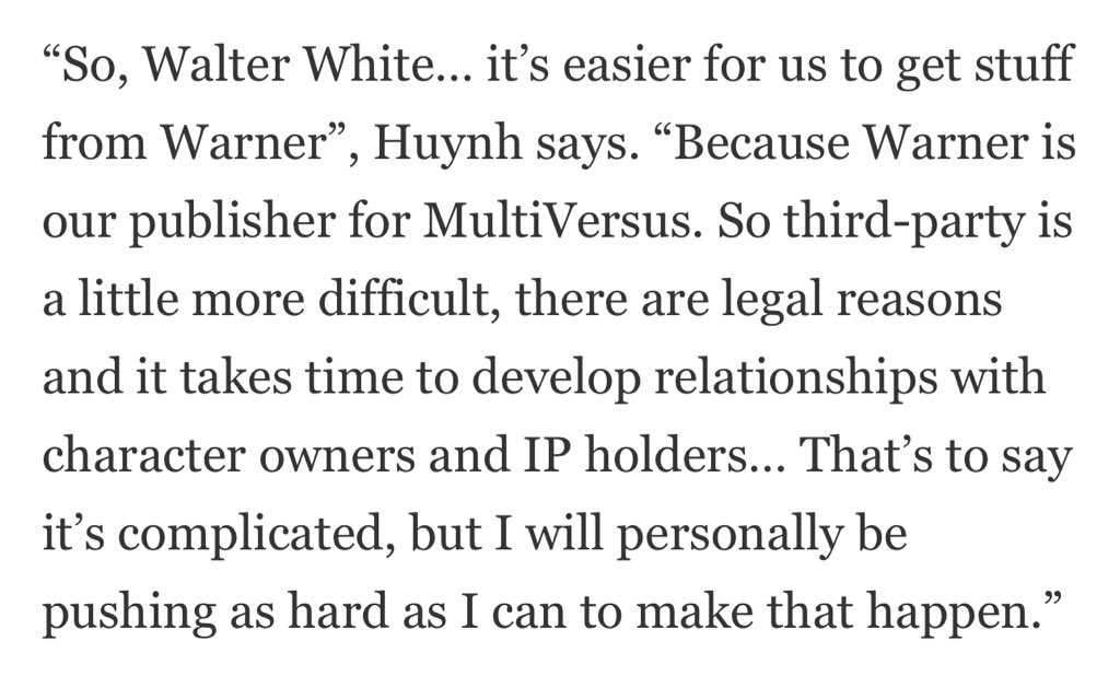 MrWhite4MVS's tweet image. Oh my god

thegamer.com/multiversus-in…