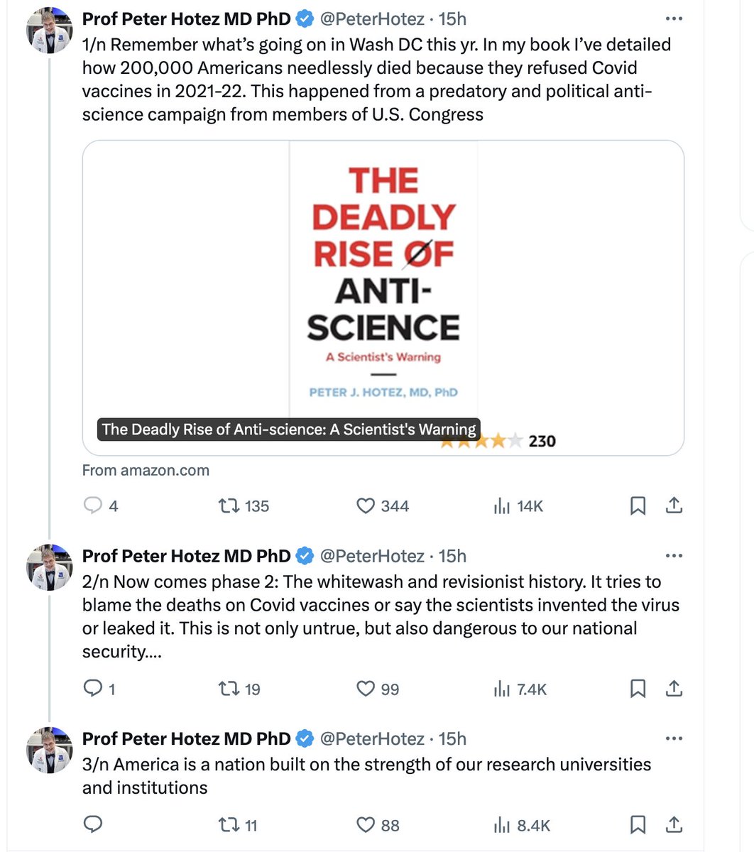 RESOURCE: SCREENSHOTS FOR THE BLOCKED Peter Hotez (May 22, 2024)