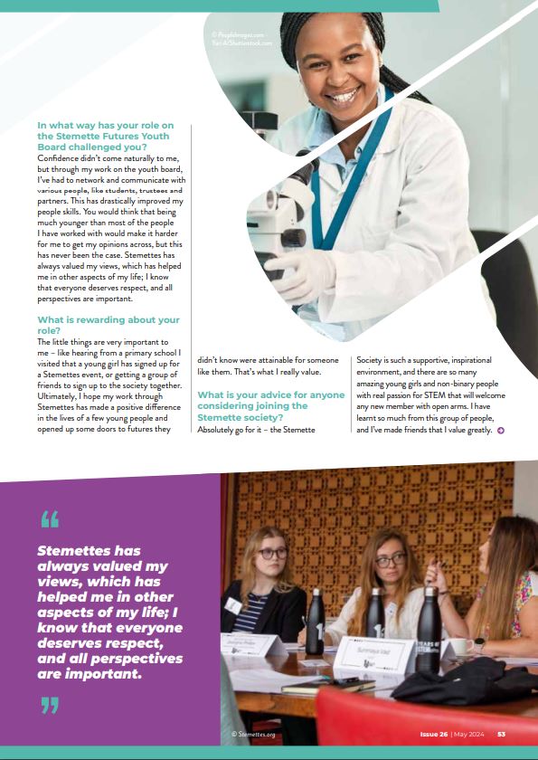 LiverpoolBCS's tweet photo. Rachel in Y12 is featured in the most recent edition of Futurum Careers digital magazine for the work she does with #Stemettes It's a fantastic, 4 page feature - this is the link to the magazines homepage: https://t.co/NEra2oQvXY https://t.co/fpXbsmREAZ