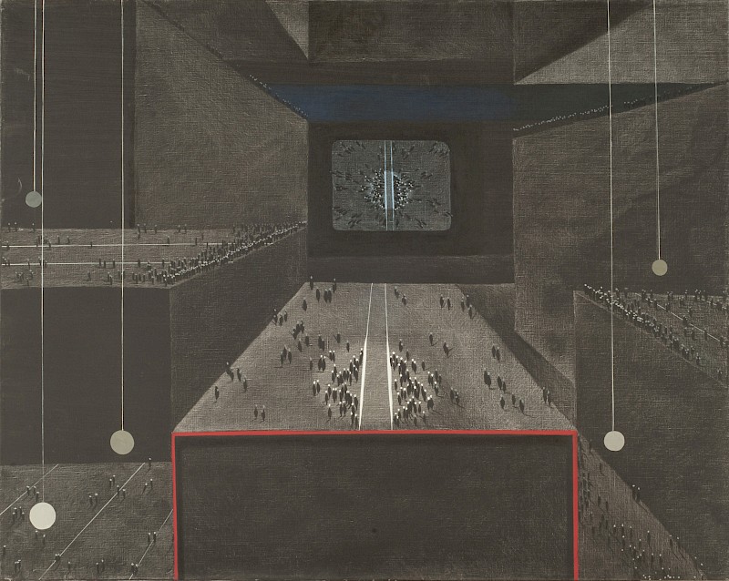 NEMESIO AUTÚNEZ (1918 - 1993), 'Grand Central', 1968. Museo Nacional de Bellas Artes, Buenos Aires, Argentina. #NemesioAutunez #GrandCentral #ChileanArt #gray #artoftheday #art #surrealism instagram.com/p/C7UNBpbgbJD/