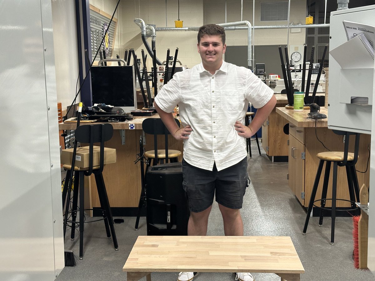 CoachBruggeman's tweet photo. WHS PLTW Introduction to Manufacturing Class. Congratulations Logan! State champion fisherman and master craftsman! https://t.co/oMR3OXpy6U