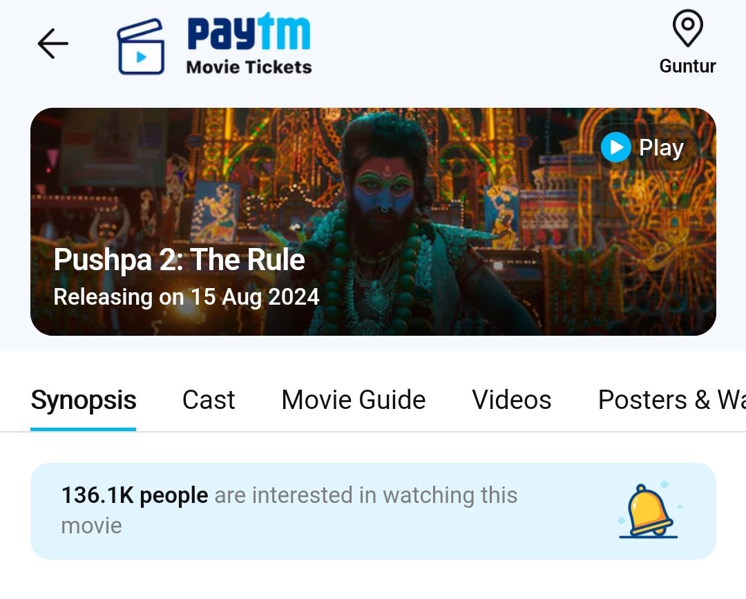 Intrests in Paytm:
#Kalki2898AD :- 203.6k🔥🔥
#Pushpa2TheRule:- 136.1k

Most hyped sequel aa bokka🥵🔥🔥