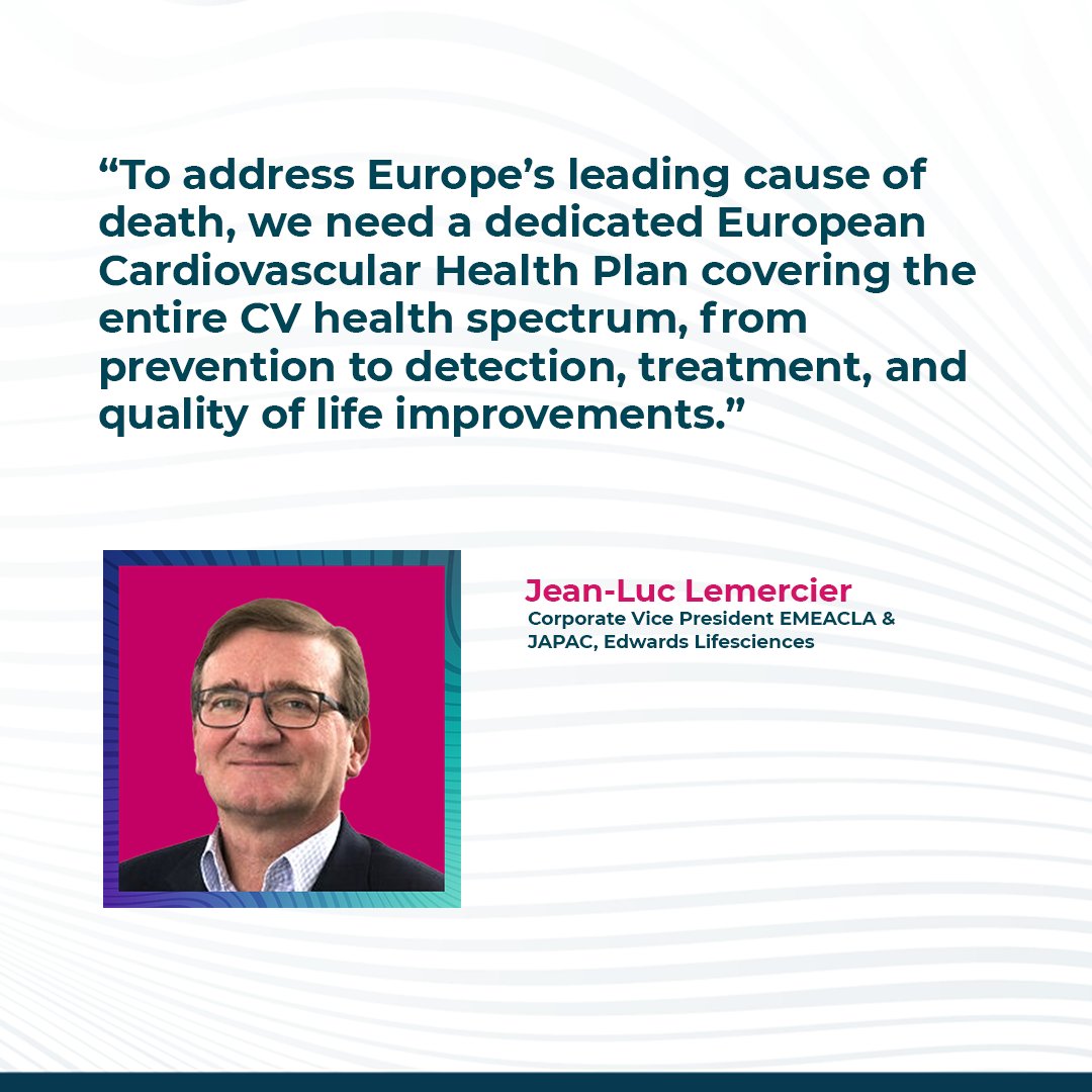 EdwardsEurope's tweet photo. 🔉 “We now need the decisive action of making the Plan a reality. Together we can significantly reduce the burden of CVD and improve the health and well-being of European citizens.” said Jean-Luc Lemercier.

@MedTechEurope #MTF2024 #CardiovascularHealth #HealthPolicy