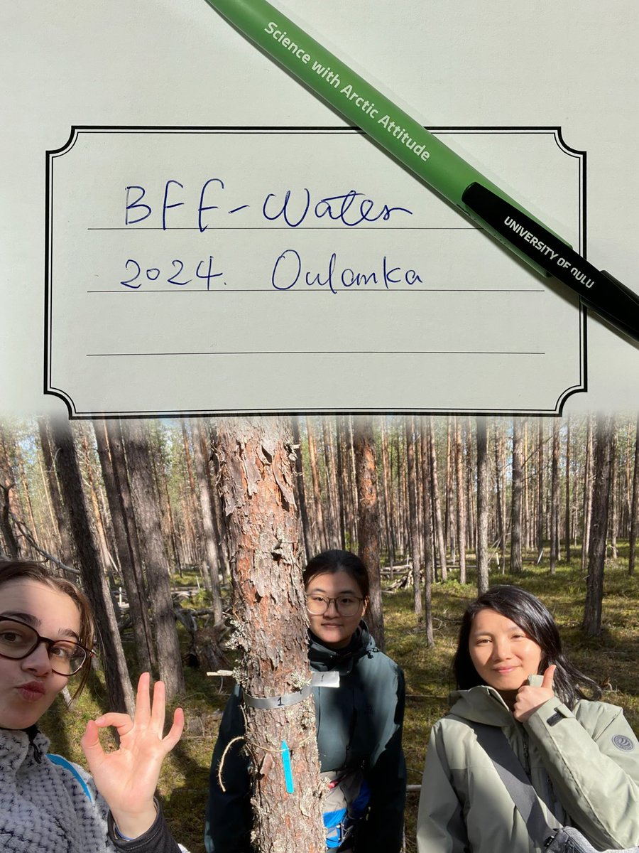 ZSN_Chen's tweet photo. How to build a complex #forest #ecohydrology research setup at @OulankaStation?🤔

Easy step1️⃣
• find a new notebook📗and a pen that you think you will never lose🖊
• forest inventory📐
• root mapping🩺 
• enjoy the snow-free forests🌲and ice-free rivers🌊

#BFF_Water #BoTWU https://t.co/4dSPsb5Se3