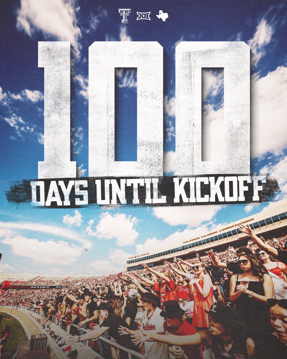 TexasTechFB's tweet image. Let the countdown begin‼️

#WreckEm