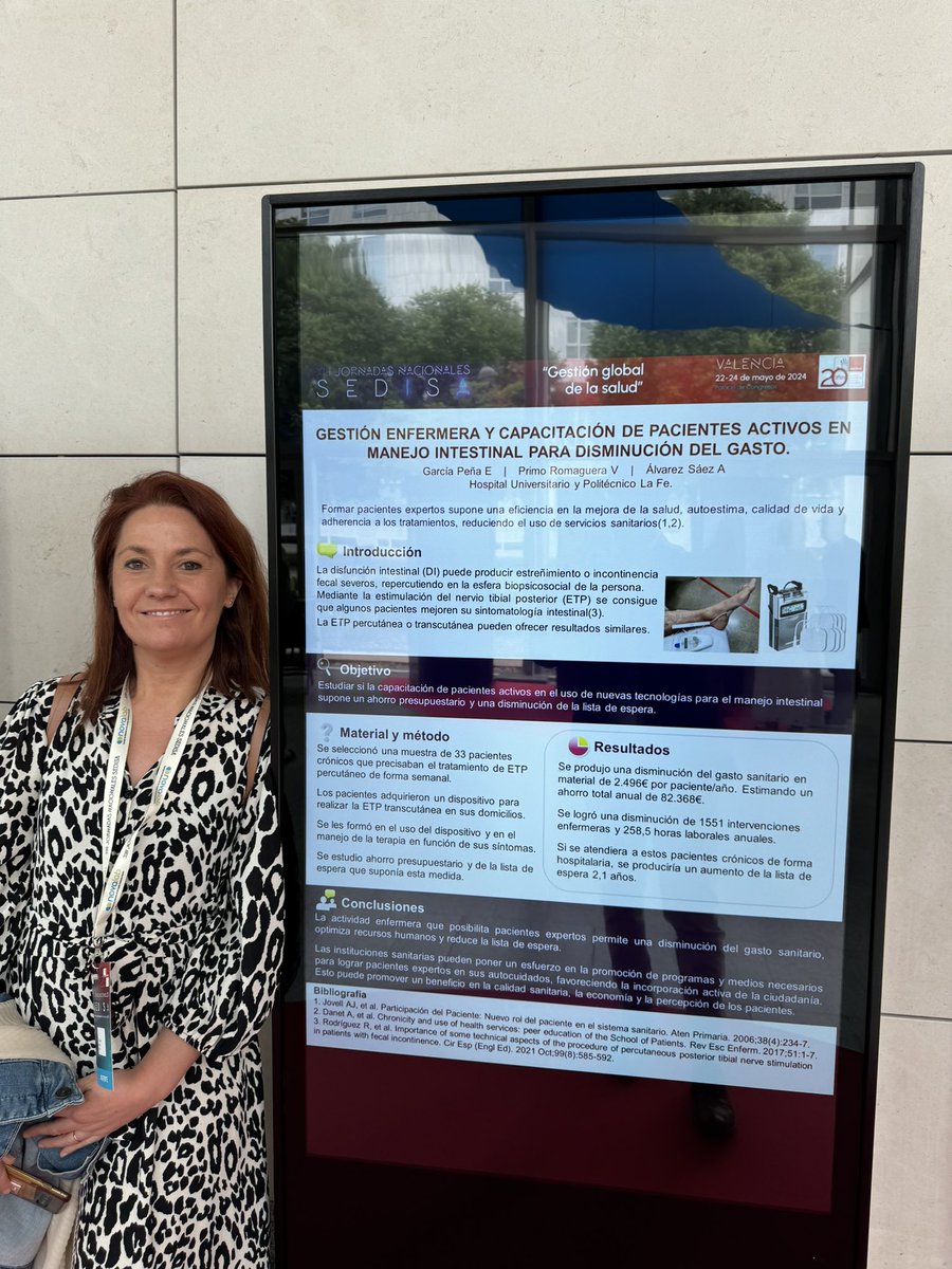 GarciaSolaz's tweet photo. Nuestra compañera Eva, enfermera de Manejo Intestinal del @HospitalLaFe ha presentado un póster sobre Gestión Enfermera con Valor https://t.co/iphZngFhw4