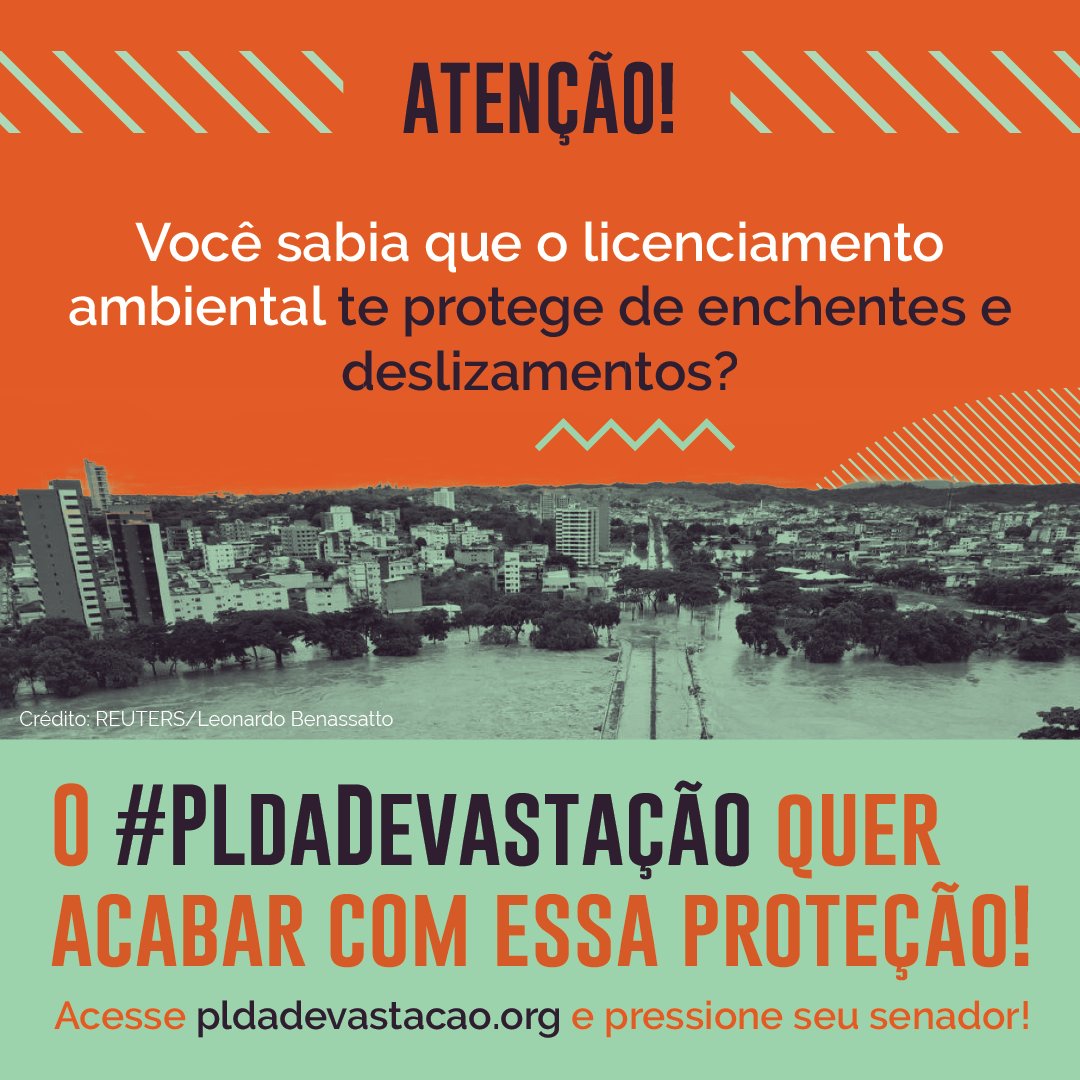 Extremos climáticos, como no RS, causam destruição e morte. Mas o pior Congresso da história ignora isso e tenta aprovar o #PLdaDevastação. Esse projeto destrói o licenciamento ambiental, aumentando desmatamento e agravando desastres climáticos. Acesse: pldadevastação.org