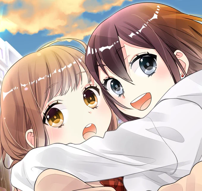 #我ながら天才なお顔4選タグ便乗百合絵なのでツインで 